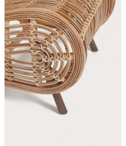 Mandiri - Sillón redondo bajo de ratán tejido