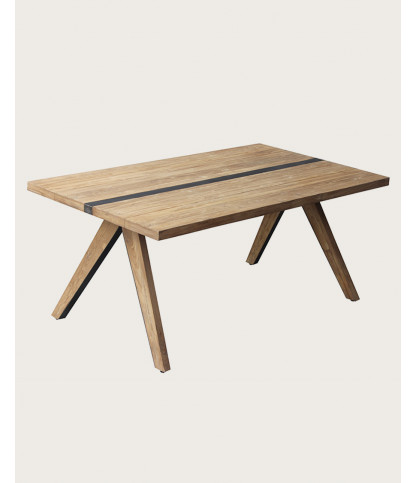 Ningbo - Table repas en teck massif L180 cm 8 pers.