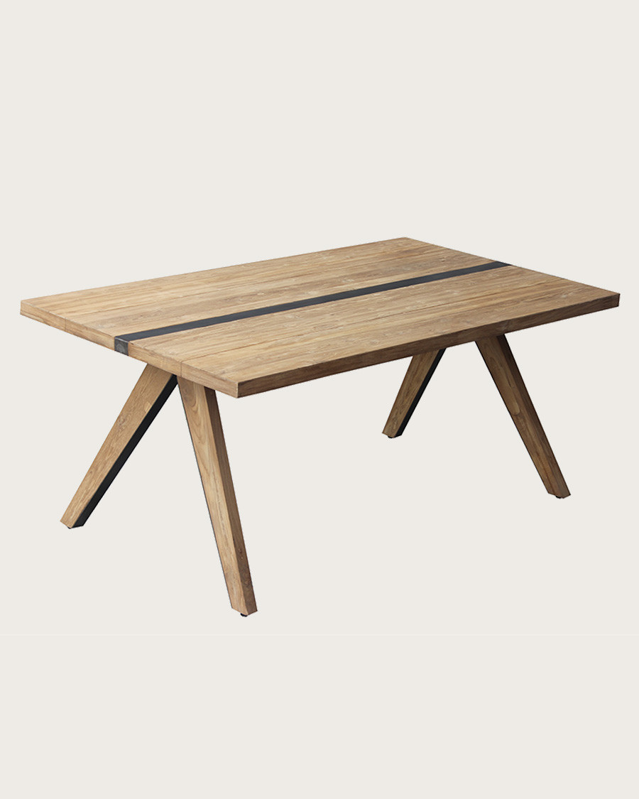 Ningbo - Table repas en teck massif L180 cm 8 pers.