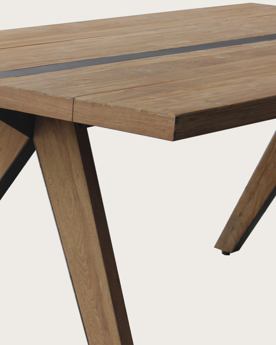 Ningbo - Table repas en teck massif L180 cm 8 pers.