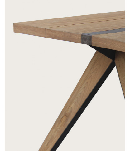 Ningbo - Table repas en teck massif L180 cm 8 pers.