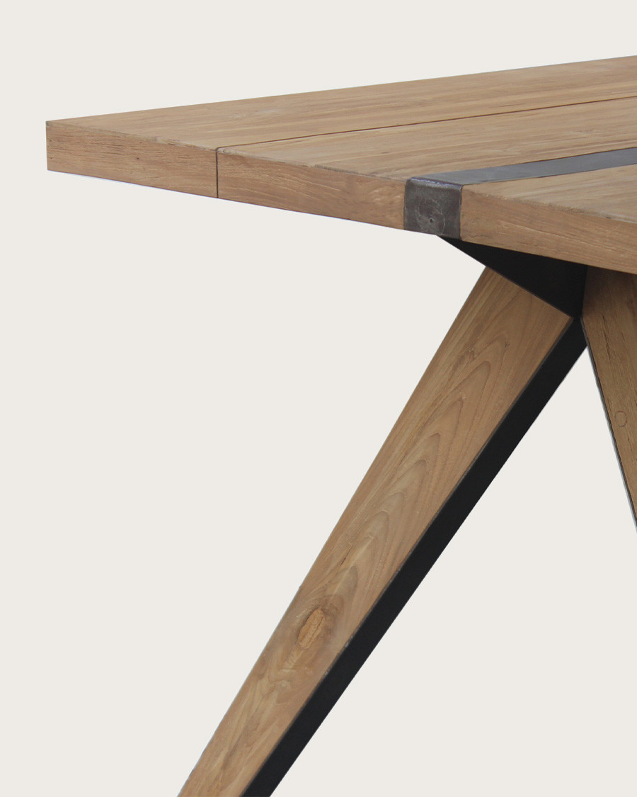 Ningbo - Table repas en teck massif L180 cm 8 pers.