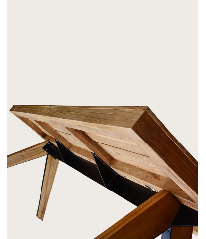 Ningbo - Table repas en teck massif L180 cm 8 pers.