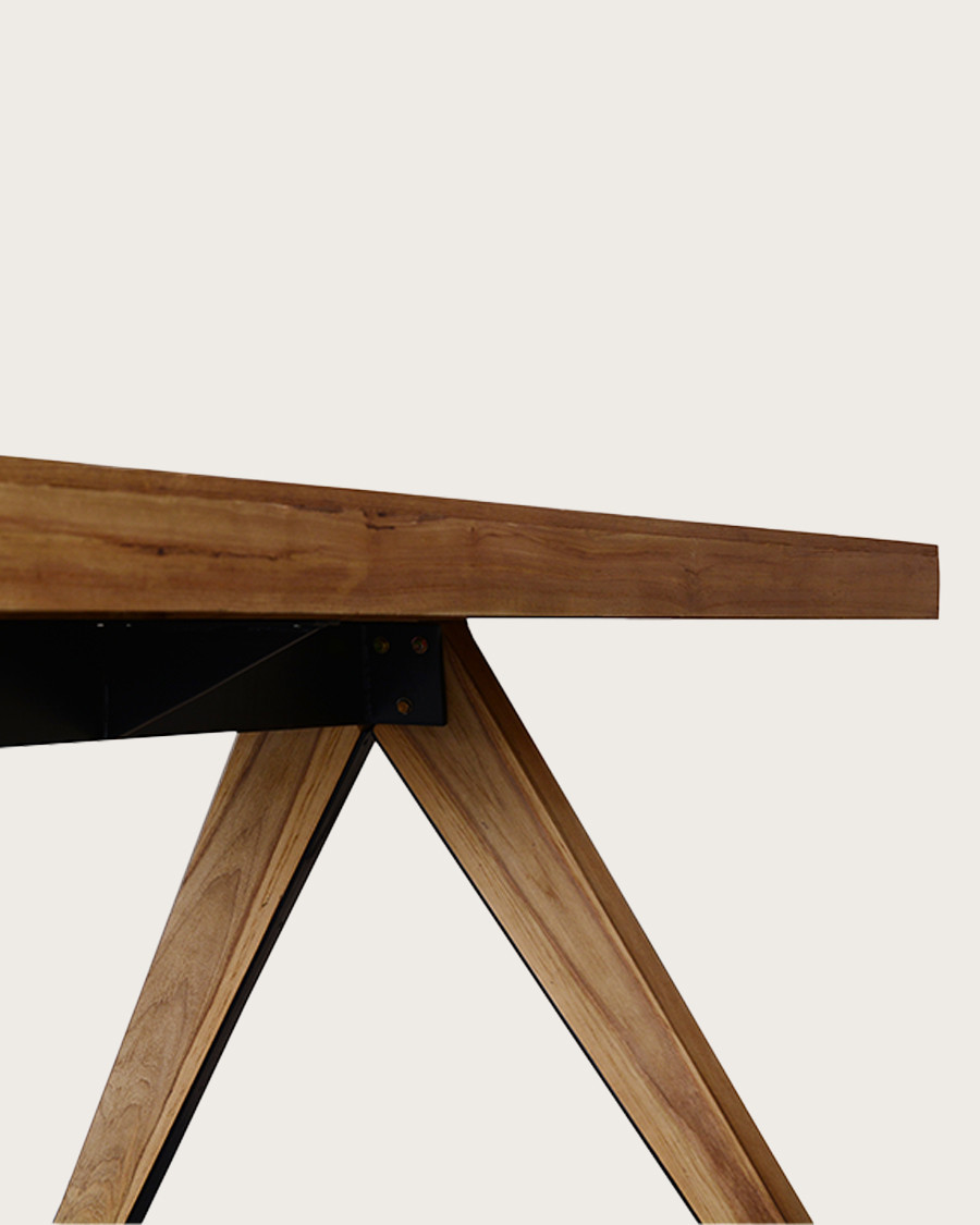 Ningbo - Table repas en teck massif L180 cm 8 pers.