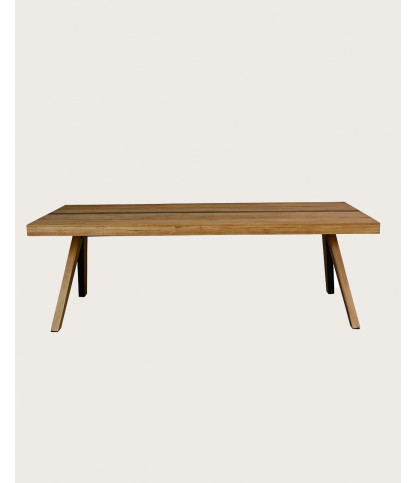 Ningbo - Table repas en teck massif L180 cm 8 pers.