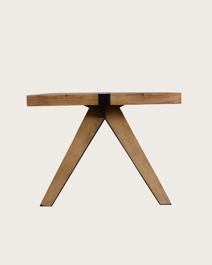 Ningbo - Table repas en teck massif L180 cm 8 pers.