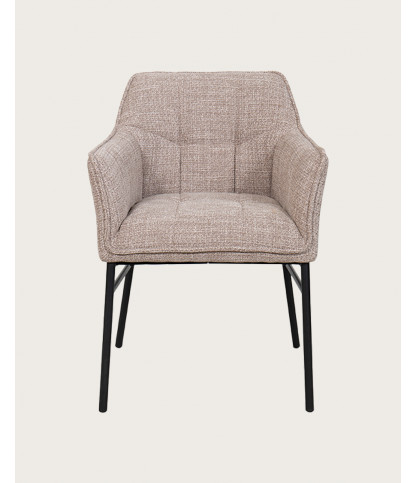 Chacha - Lot de 2 chaise en tissu et pieds métal