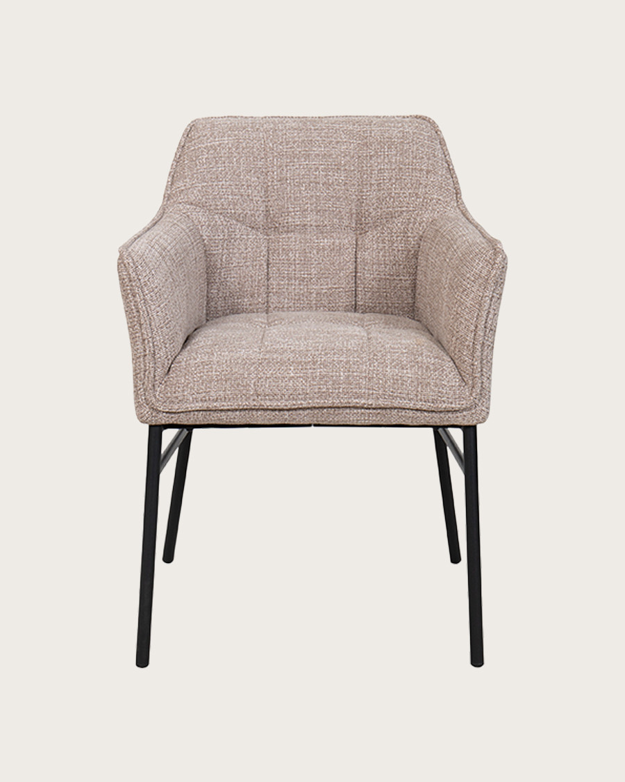 Chacha - Lot de 2 chaise en tissu et pieds métal