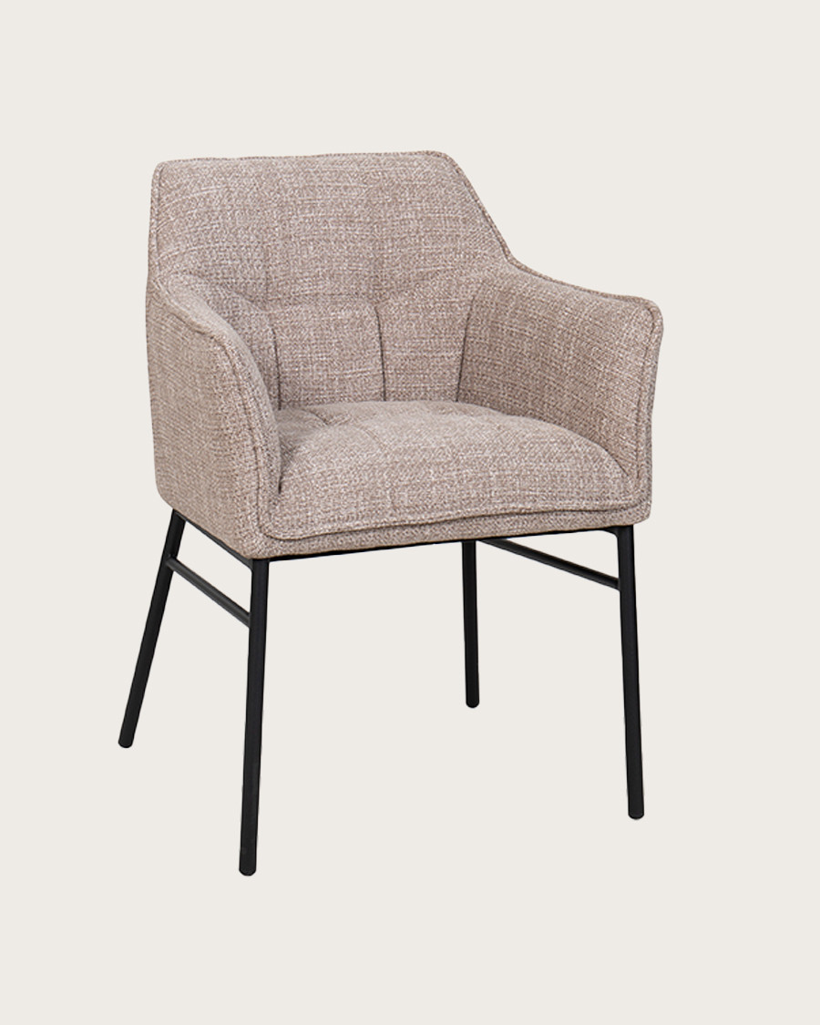 Chacha - Lot de 2 chaise en tissu et pieds métal