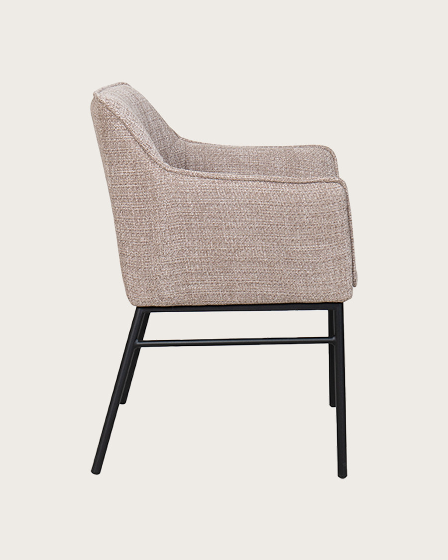 Chacha - Lot de 2 chaise en tissu et pieds métal