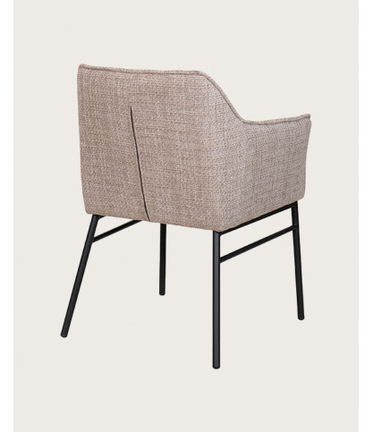 Chacha - Lot de 2 chaise en tissu et pieds métal