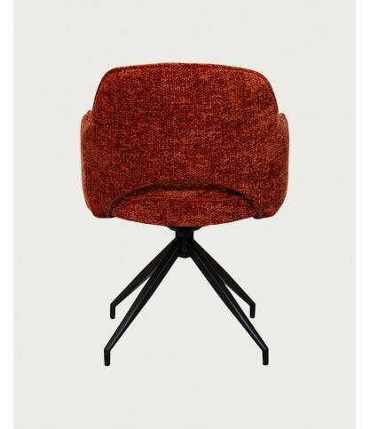 Elba - Lot de 2 chaises en tissu terracotta et pieds métal