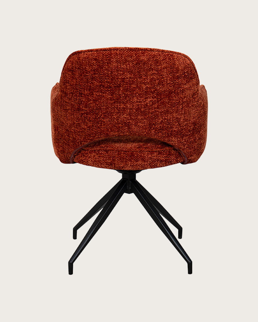 Elba - Lot de 2 chaises en tissu terracotta et pieds métal