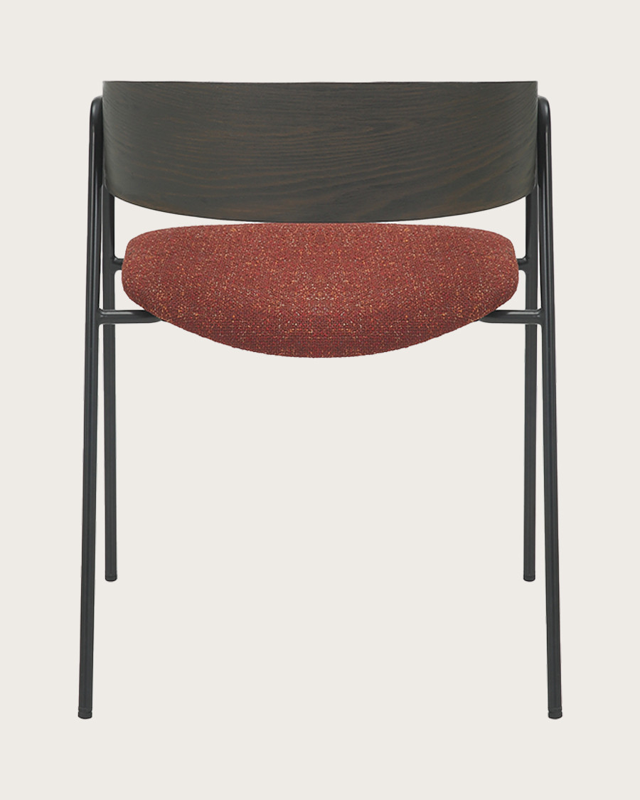 Wisla - Fabric chair with wooden back and metal legs