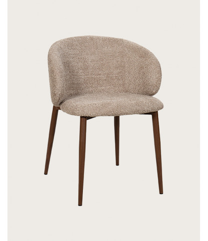 Vera – Stuhl mit Bouclé-Bezug und Metallbeinen