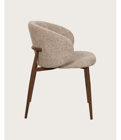 Vera - Chair in bouclé fabric and metal legs