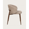 Vera - Chaise en tissu bouclette et pieds métal