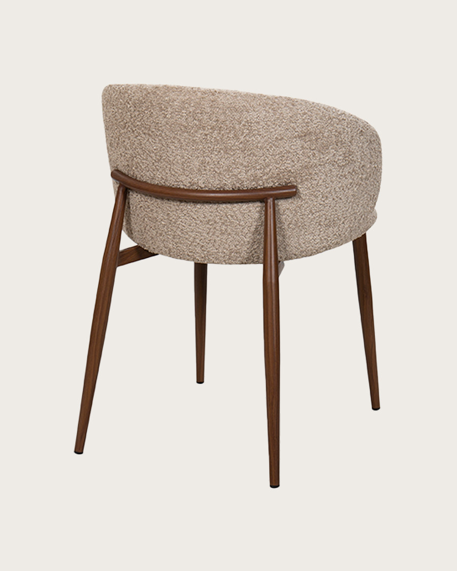 Vera - Silla de tela bouclé con patas metálicas