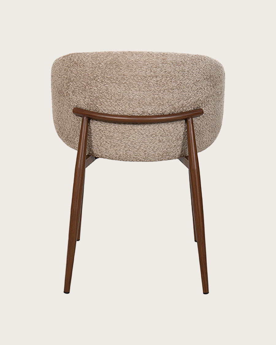 Vera – Stuhl mit Bouclé-Bezug und Metallbeinen