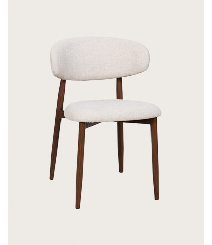 Kerin - Lot de 2 chaises en tissu et pieds métal