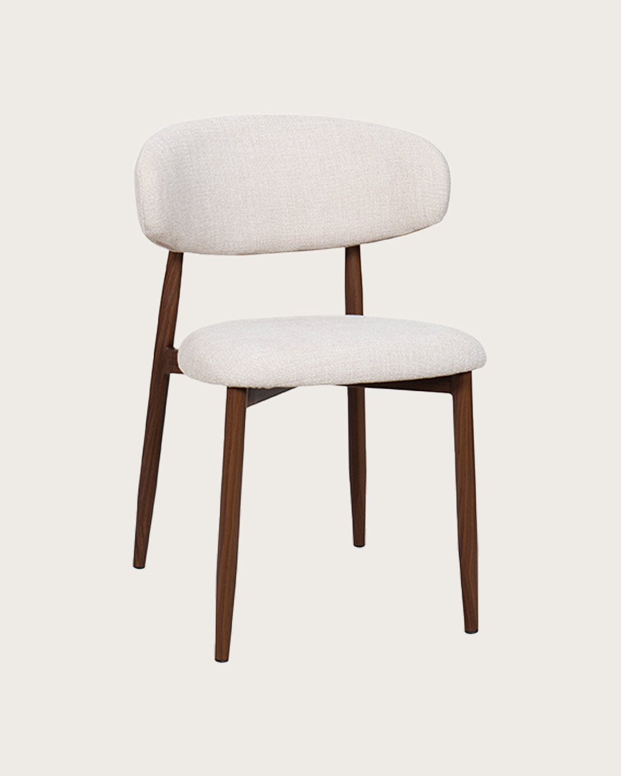 Kerin - Lot de 2 chaises en tissu et pieds métal