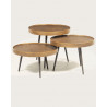 Astrid - Table basse ronde gigogne en métal doré
