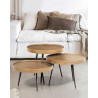 Astrid - Table basse ronde gigogne en métal doré