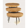 Astrid - Table basse ronde gigogne en métal doré