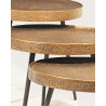 Astrid - Table basse ronde gigogne en métal doré