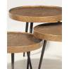 Astrid - Table basse ronde gigogne en métal doré