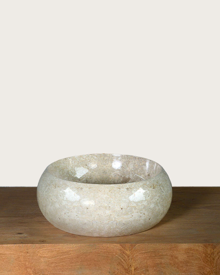 Riana - Beige marble donut washbasin