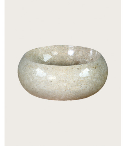 Riana - Lavabo de mármol beige con forma de rosquilla