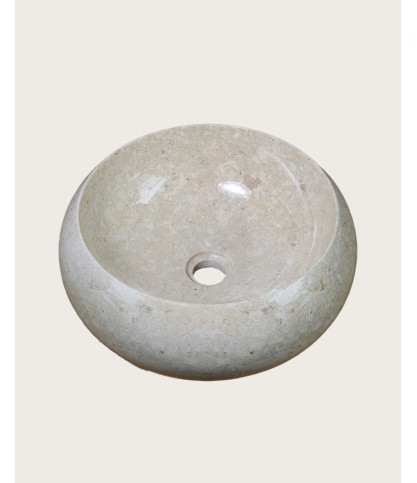 Riana - Lavabo de mármol beige con forma de rosquilla