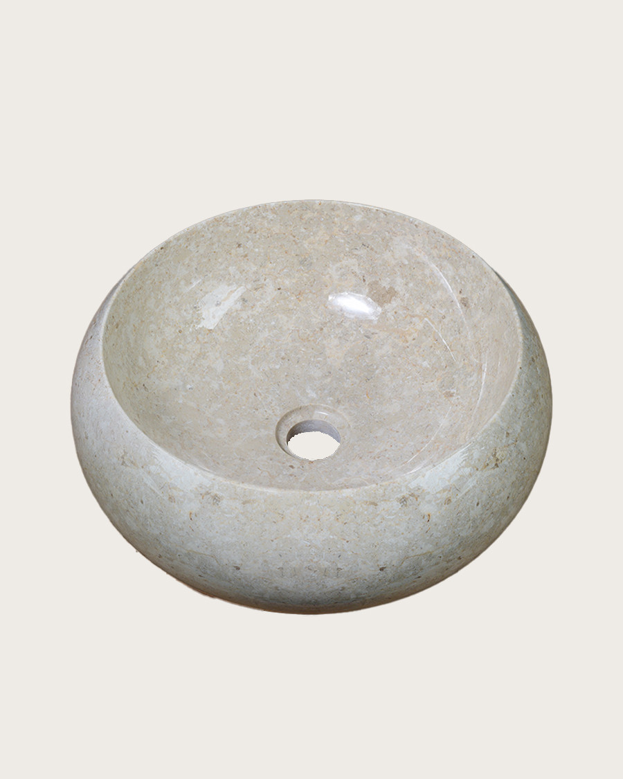 Riana - Beige marble donut washbasin