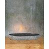 Anta - Waschbecken Flussstein flach oval schwarz