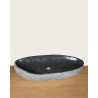 Anta - Waschbecken Flussstein flach oval schwarz