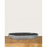 Anta - Waschbecken Flussstein flach oval schwarz