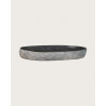 Anta - Waschbecken Flussstein flach oval schwarz