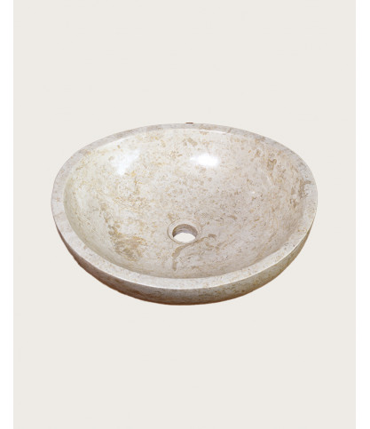 Doram - Oval beige marble basin