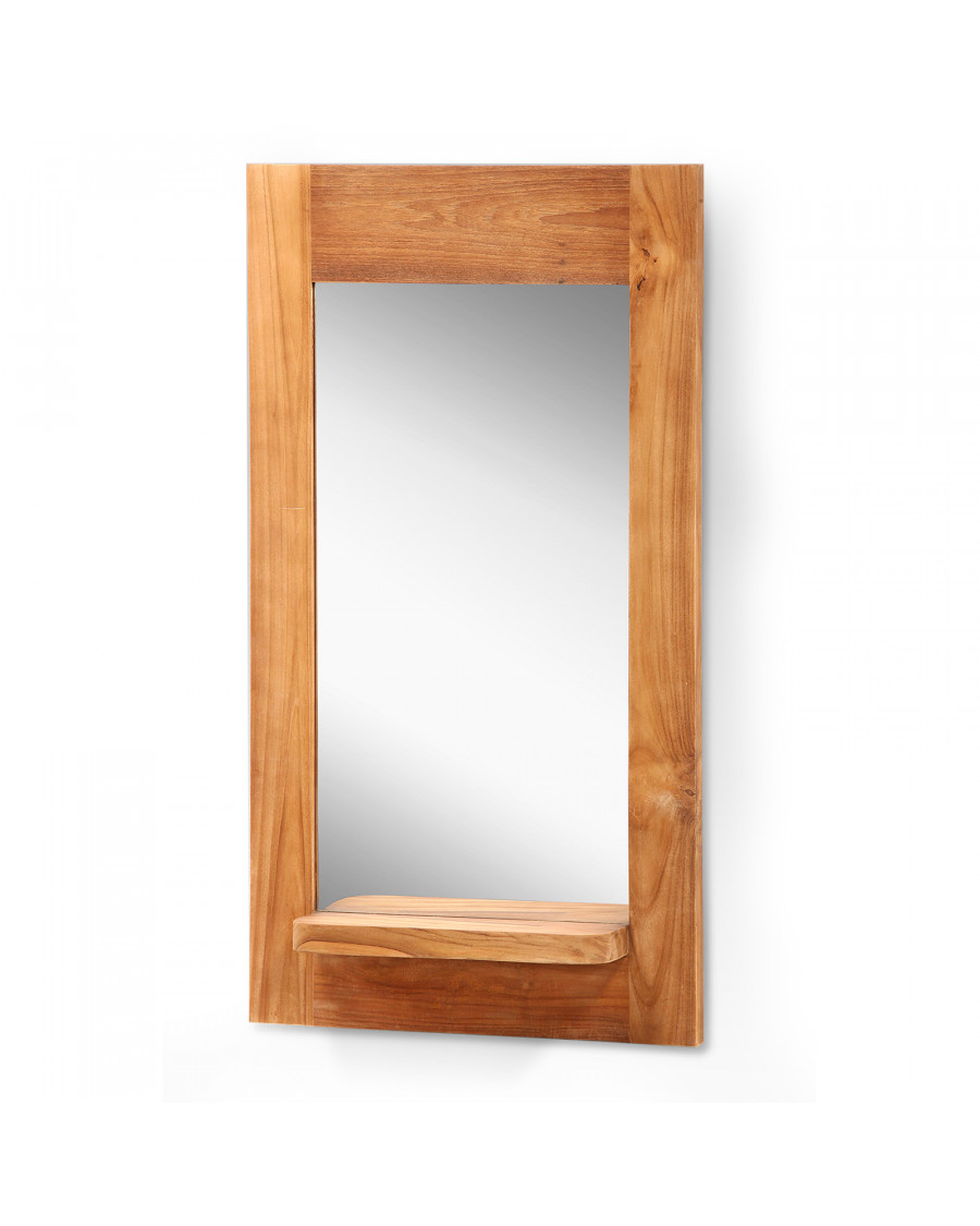 Eclipse - Solid teak mirror