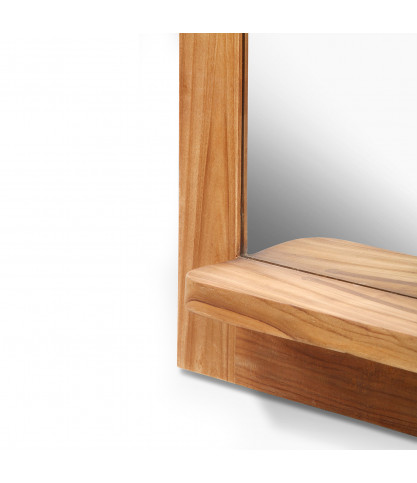 Eclipse - Solid teak mirror