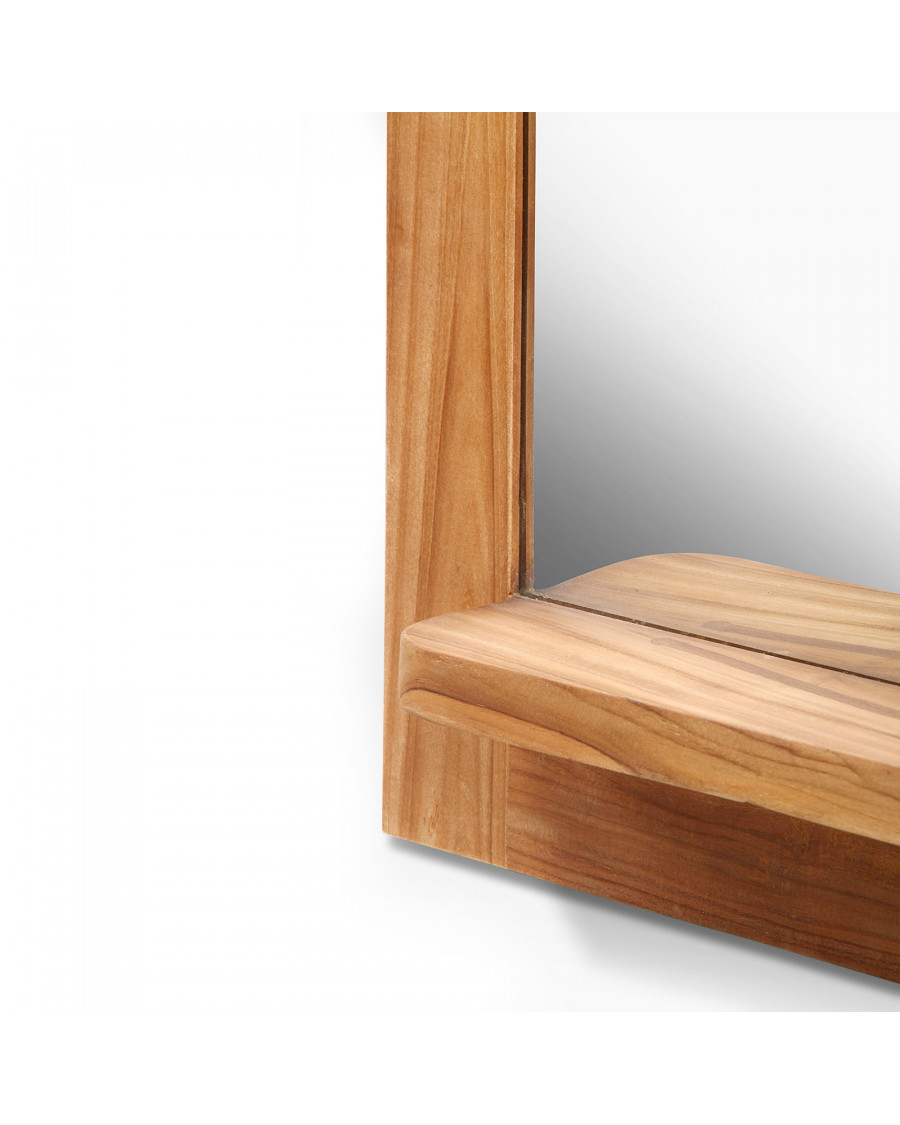 Eclipse - Solid teak mirror