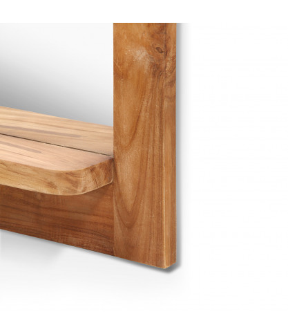 Eclipse - Solid teak mirror