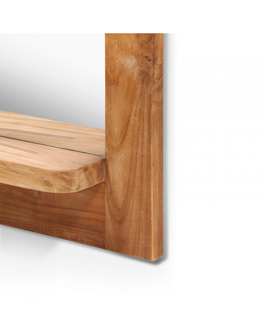 Eclipse - Solid teak mirror