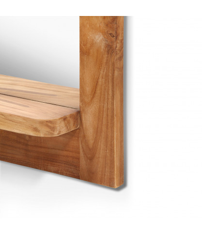 Eclipse - Solid teak mirror