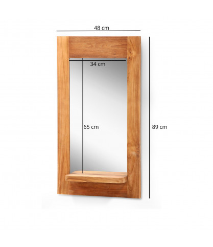 Eclipse - Solid teak mirror