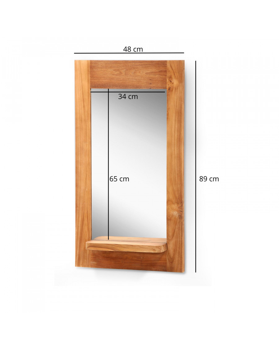 Eclipse - Solid teak mirror