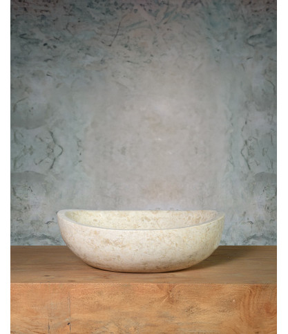Doram - Oval beige marble basin
