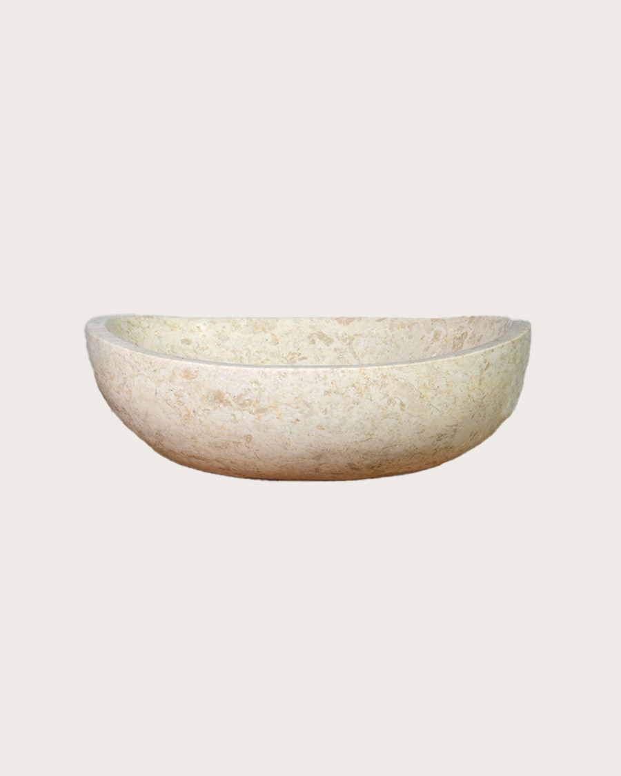 Doram - Oval beige marble basin