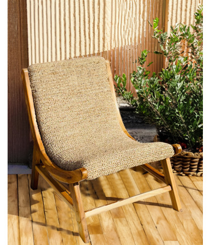 Kaho - Sillón de teca maciza y cuerda
